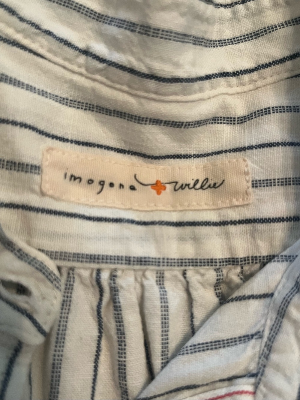 Imogene + Willie Pinstriped Cotton Shirt Dress Sz 2 USA Made Coastal Cowgirl - Picture 3 of 12
